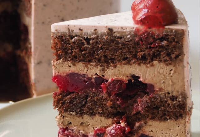 Tarta cereza con chocolate