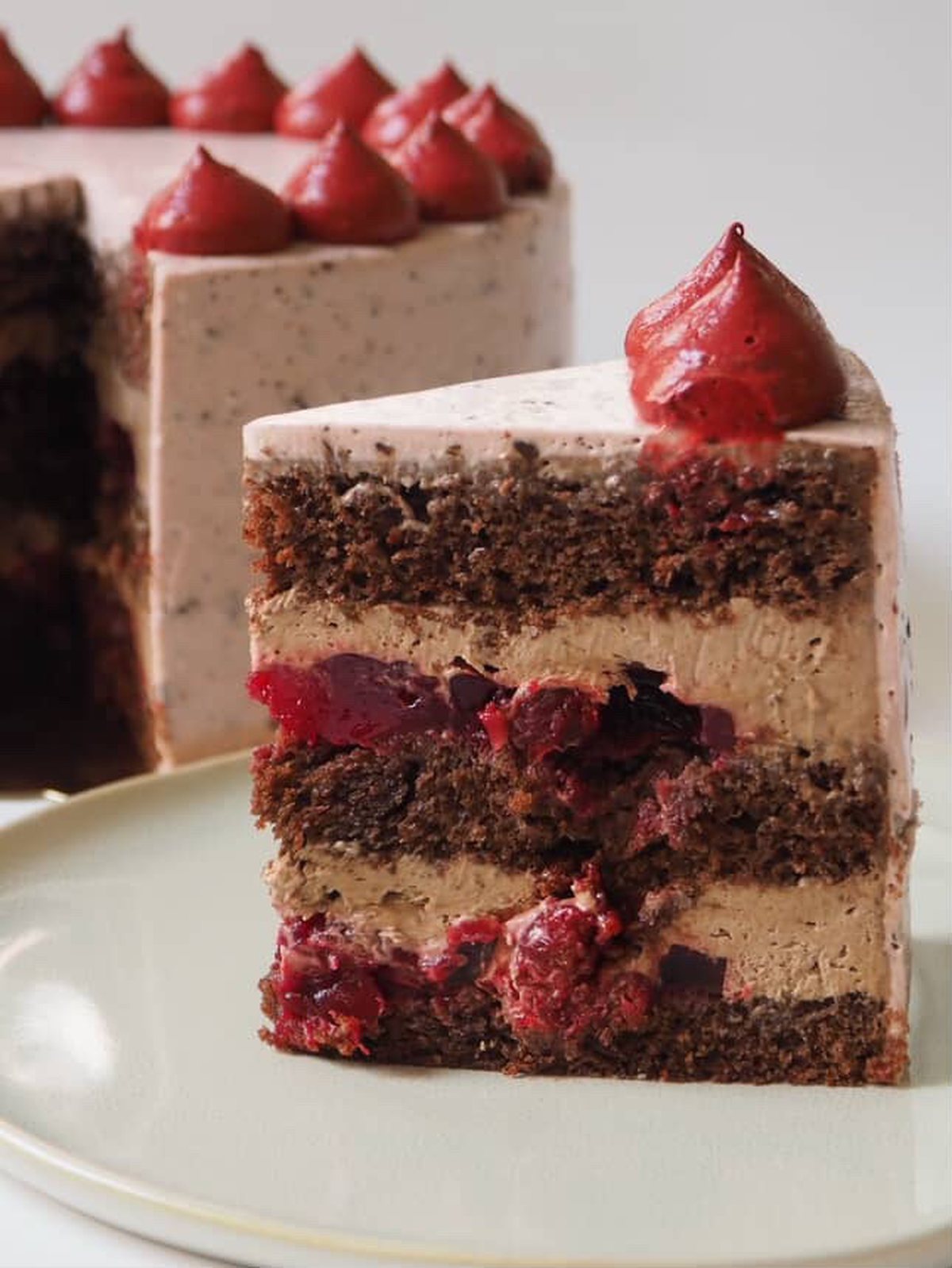 Tarta cereza con chocolate