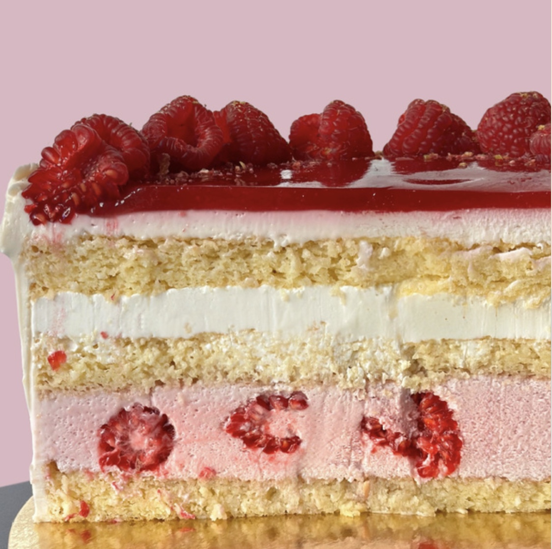 Tarta pistacho y frambuesa en Valencia